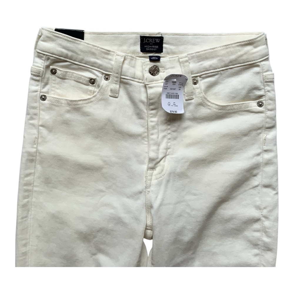 NWT J.Crew Highest-Rise Skinny Jeans in White Denim Sz 26 G1975 - Picture 5 of 10